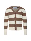 Trussardi Junior Cotton Cardigan In Nude