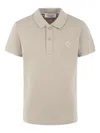 Trussardi Junior Cotton Polo Shirt In Neutrals
