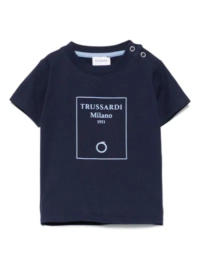 Trussardi Junior Babies' Cotton T-shirt In Blue