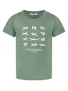 Trussardi Junior Cotton T-shirt In Grün