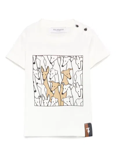 Trussardi Junior Babies' Dog-print T-shirt In White