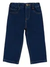 Trussardi Junior Elasticated Denim Trousers In Blue