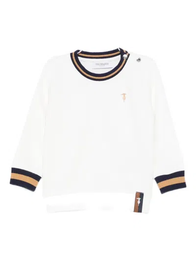 Trussardi Junior Babies' Embroidered-logo Sweatshirt In White
