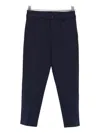 Trussardi Junior Embroidered-logo Trousers In Blue