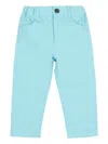 Trussardi Junior Embroidered Trousers In Blue
