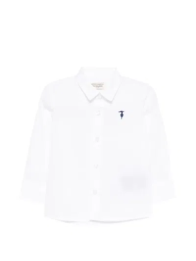 Trussardi Junior Babies' Embroidery Long-sleeve Shirt In White