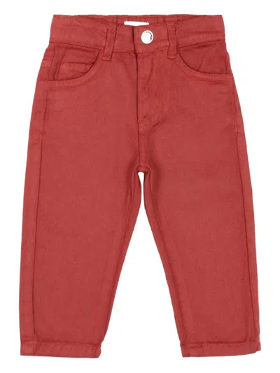 Trussardi Junior Babies' Five Pocket Jeans In Red