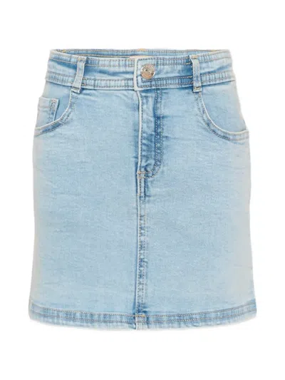 Trussardi Junior Kids' Five-pocket Denim Skirt In Blue