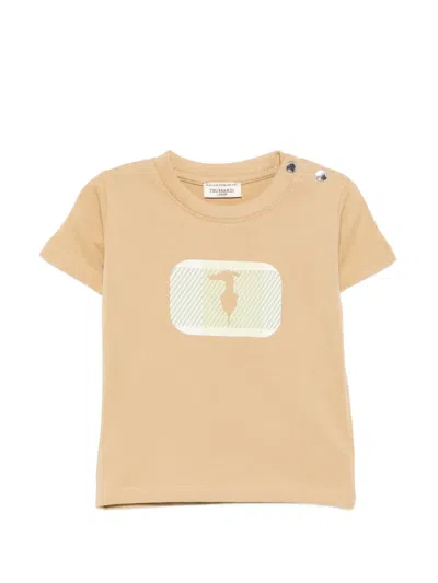 Trussardi Junior Babies' Graphic-print T-shirt In Yellow
