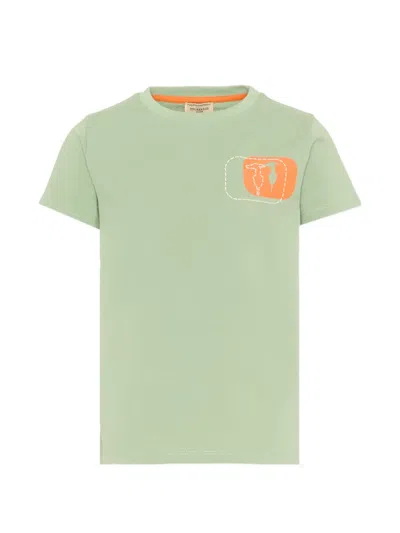 Trussardi Junior Kids' Graphic T-shirt In Green