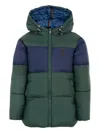 Trussardi Junior Hooded Colour-block Padded Coat In Multi