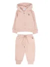 Trussardi Junior Hooded Zip-up Tracksuit In Pink
