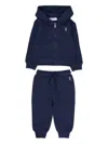 Trussardi Junior Hooded Zip-up Tracksuit Set In Blue