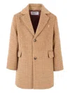 Trussardi Junior Houndstooth Single-breasted Coat In Brown