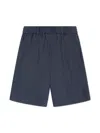 Trussardi Junior Linen Elasticated-waist Shorts In Blue