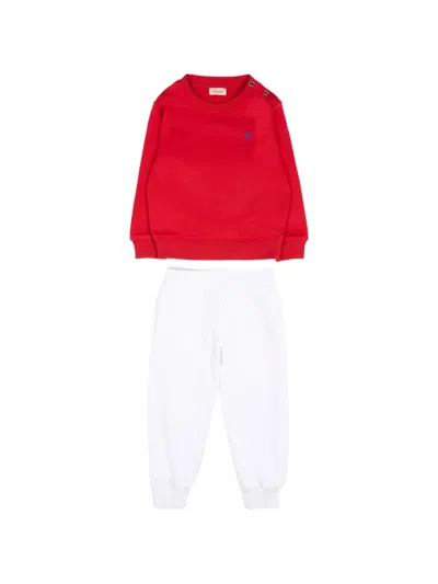 Trussardi Junior Babies' Logo-detail Colourblock Tracksuit In Red
