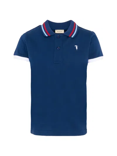 Trussardi Junior Kids' Logo-detail Polo Shirt In Blue