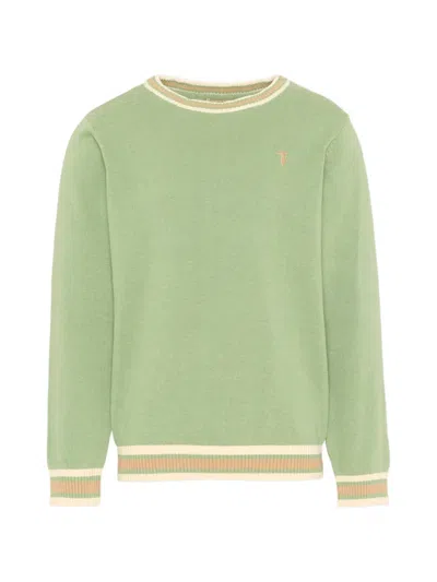 Trussardi Junior Logo-detail Sweater In Green