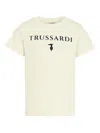 Trussardi Junior Logo-embellished Cotton T-shirt In White