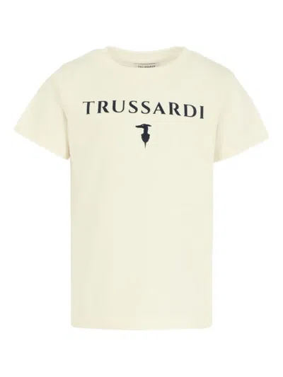 Trussardi Junior Kids' Logo-embellished Cotton T-shirt In White