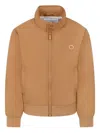 Trussardi Junior Logo-embroidered Bomber Jacket In Neutrals