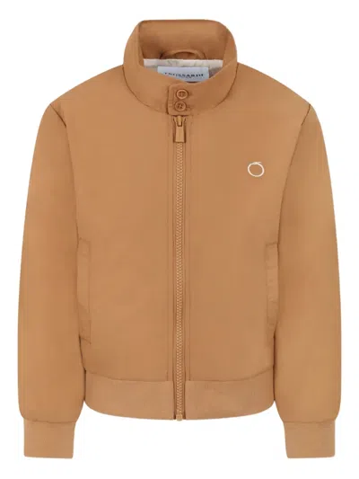 Trussardi Junior Kids' Logo-embroidered Bomber Jacket In Neutrals