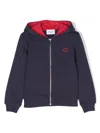 Trussardi Junior Logo-embroidered Cotton Hoodie In Blue