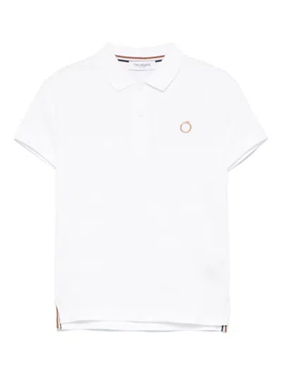 Trussardi Junior Kids' Logo-embroidered Polo Shirt In White