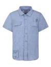 Trussardi Junior Logo-embroidered Shirt In Blue