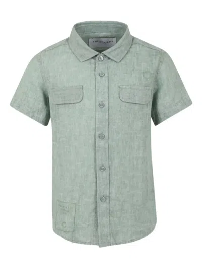 Trussardi Junior Kids' Logo-embroidered Shirt In Green