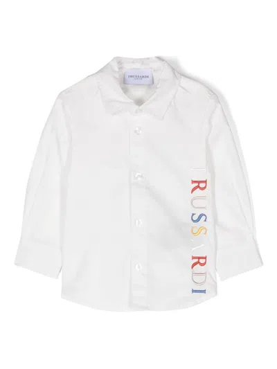 Trussardi Junior Babies' Logo-embroidered Shirt In White