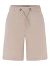 Trussardi Junior Logo-embroidered Shorts In Neutrals