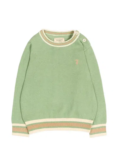 Trussardi Junior Babies' Logo-embroidered Sweater In Green
