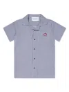 Trussardi Junior Logo-embroidery Striped Cotton Shirt In Blue