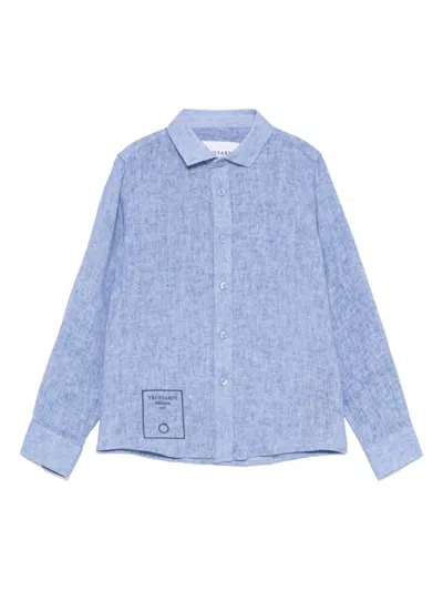 Trussardi Junior Kids' Logo-print Shirt In Blue