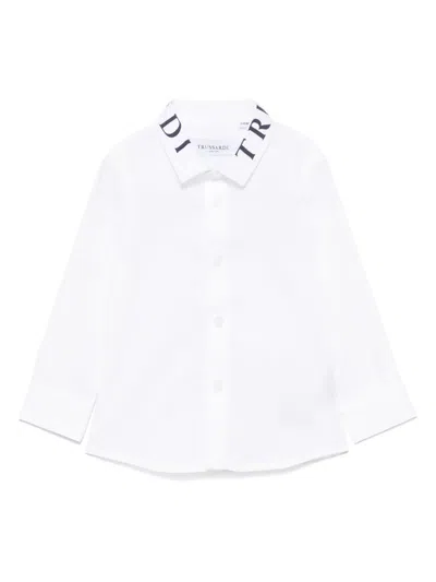 Trussardi Junior Babies' Logo-print Shirt In White