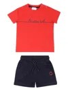 Trussardi Junior Logo-print Shorts Set In Red