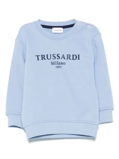 Trussardi Junior Babies' Logo-print Sweatshirt In Blue
