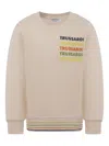 Trussardi Junior Logo-print Sweatshirt In Neutrals