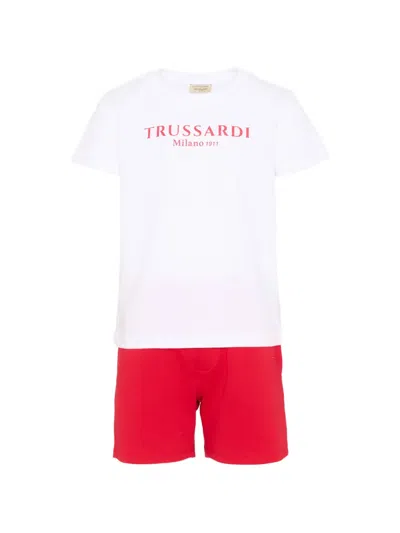Trussardi Junior Kids' Logo-print T-shirt And Shorts Set In White