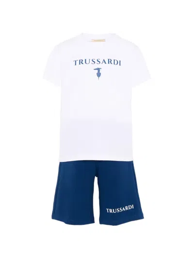 Trussardi Junior Kids' Logo-print T-shirt And Shorts Set In White