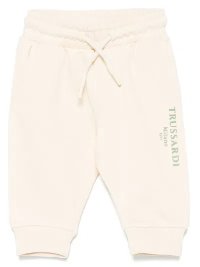 Trussardi Junior Babies' Logo-print Track Pants In Neutrals