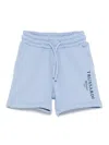 Trussardi Junior Logo-print Track Shorts In Blue