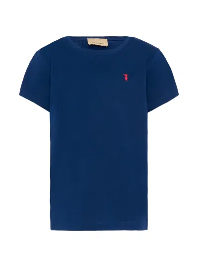Trussardi Junior Logo Short-sleeve T-shirt In Blue