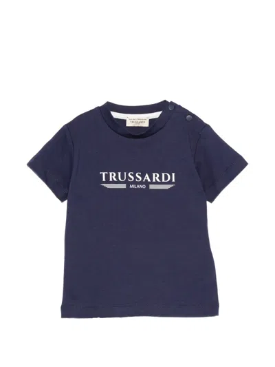 Trussardi Junior Babies' Logo T-shirt In Blue