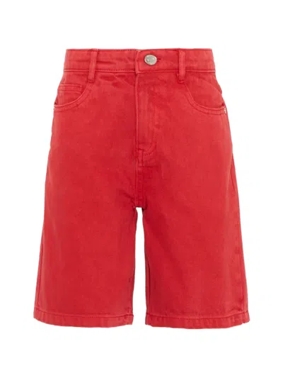 Trussardi Junior Kids' Logo-patch Cotton Shorts In Red