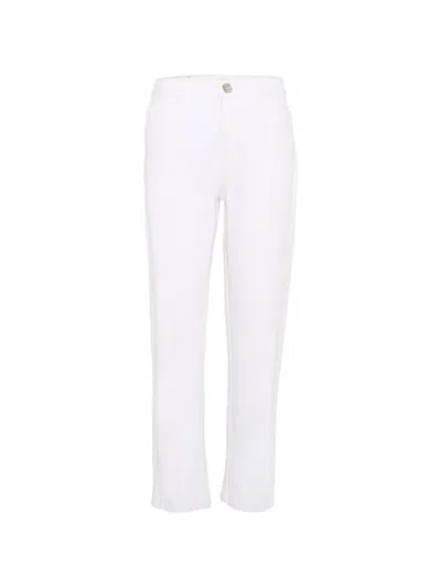 Trussardi Junior Kids' Logo-patch Straight-leg Trousers In White