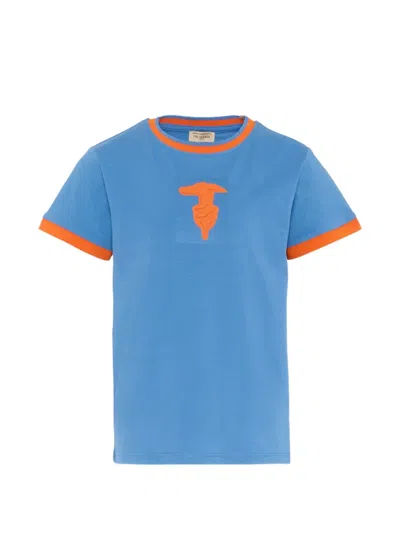 Trussardi Junior Kids' Logo-patch T-shirt In Blue