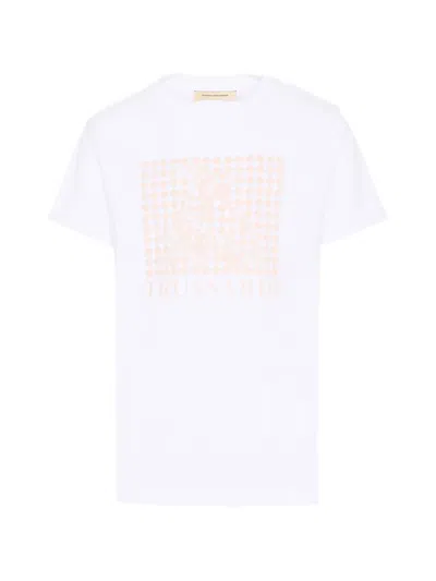 Trussardi Junior Kids' Logo-print Checkered T-shirt In White