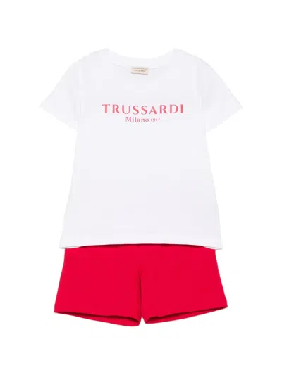Trussardi Junior Kids' Logo-print Shorts Set (set Of Two) In White